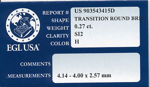 0.27 Carat Natural Vintage Transitional Round Brilliant Cut Loose Diamond - H Color SI2 Clarity - Item: D397 - Image: 2