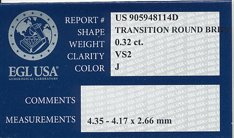 0.32 Carat Vintage Transitional Round Brilliant Cut Natural Loose Diamond - J Color VS2 Clarity - Item: D491 - Image: 2