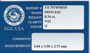 Loose Natural 0.34 Carat Princess Cut Diamond G Color VS2 Clarity | EGL USA Report | Very Good Polish
