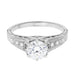 1920's Art Deco Wave Scroll Filigree Diamond Engagement Ring in Platinum