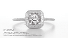 Filigree Scrolls Engraved Morganite Engagement Ring in 14 Karat White Gold