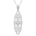 1920's Art Deco Filigree Lozenge Shape Diamond Pendant in Sterling Silver