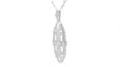 1920's Art Deco Filigree Lozenge Shape Diamond Pendant in Sterling Silver