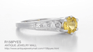 1920's Art Deco Yellow Sapphire and Diamond Filigree Platinum Engagement Ring