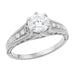 1920's Art Deco Wave Scroll Filigree Diamond Engagement Ring in Platinum