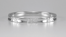 1930's Art Deco Geometric Flowers Wedding Band Ring in White Gold - 2.5mm Wide