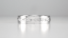 1930's Men's Floral Grooved Wedding Band in White Gold - 5mm Wide