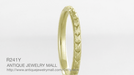 1930's Yellow Gold Art Deco 2mm Wide Thin Hand Carved Wheat Wedding Band