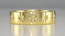 1950's 8 Ray Starburst Mens Antique Style Wedding Band in Yellow Gold - 6mm Wide