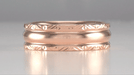 Circles and Chevrons 1950's 14K Rose Gold Retro Engraved Wedding Band - 6mm Wide