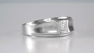 1950's Design Men's Mid Century Retro Moderne Diamond Ring in White Gold