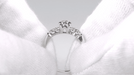 1950's Geometric 5 Diamond Square Illusion Halo Vintage Engagement Ring in 14 Karat White Gold