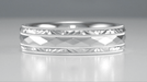 1950s Mid Century Modern Design Kaleidoscope & Chevrons Platinum Wedding Band - 6mm Wide