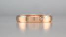 1950's Mid Century Rose Gold Grooved Edge Starburst Diamond Wedding Ring - 4mm Wide