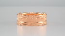 1950's Pansy Flowers Vintage Style 7mm Wide Rose Gold Wedding Ring