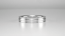 1950's Retro Moderne 4mm Double Grooved Wedding Band Ring in White Gold - 14K or 18K