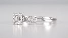 Retro Moderne Natural Pink Diamond Engagement Ring in 14 Karat White Gold