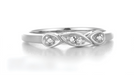 1950's Retro Moderne Diamond Filigree Wedding Ring in White Gold