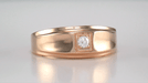 1950's Men's Rose Gold Retro Modern Diamond Ring