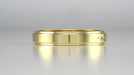 1950's Yellow Gold Grooved Edge Vintage Style Starburst Diamond Wedding Band - 4mm Wide - 14K or 18K