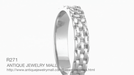 1960's Basket Weave Wedding Band in White Gold - 4mm Wide Vintage Design