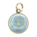 1960's Estate Matthew 17:20 Mustard Seed Charm in 14K Yellow Gold with Sky Blue Background
