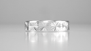 1960's Mid Century Carved Starbursts Low Profile Platinum Wedding Band - 5mm Wide