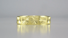 1960's Mid Century Modern Carved Stars Yellow Gold Flat Wedding Band - 5mm Wide