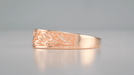 1960's Mid Century Design Men's 14 Karat Rose Gold Carved Olive Leaves Band - 6.8mm