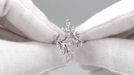1970's Vintage Free Form Diamond Leaves Ring in 14 Karat White Gold