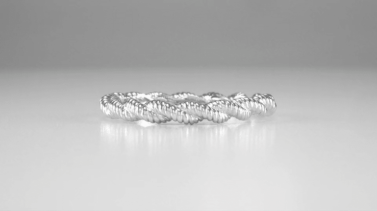 1970's Love Twist Wedding Ring in 10K or 14K White Gold - 2.8mm Wide - Item: R621W10 - Image: 3