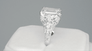 4 Carat Emerald Cut Lab Grown Diamond Solitaire Edwardian Filigree Engagement Ring in Platinum