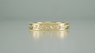 Art Deco Carved Flowers and Leaves Millgrain Edged Vintage Style Yellow Gold Wedding Band - 4mm