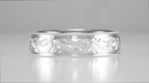 Men's 6mm Wide Vintage Hand Engraved Scrolls Western Wedding Band in White Gold - 10K, 14K, or 18K