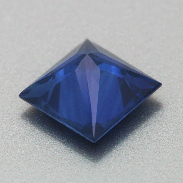 Beautiful Royal Blue 1.28 Carat Loose Princess Cut Sapphire Gemstone | 6mm Square - Item: SB000737 - Image: 2
