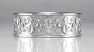 8mm Wide Vintage Fleur-de-Lis Wedding Band Ring Design in 14 Karat White Gold