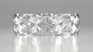 8mm Wide Vintage Starbursts Engraved Mid Century Modern White Gold Wedding Ring