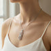 Art Deco Filigree Ichthus Fish Diamond Necklace in Sterling Silver - Vintage 1930's Design