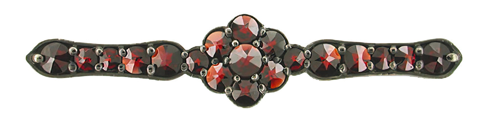Antique Victorian Garnet Bar Pin with Black Antiqued Finish - ABR112