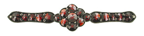 Antique Victorian Garnet Bar Pin with Black Antiqued Finish - ABR112