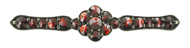 Antique Victorian Garnet Bar Pin with Black Antiqued Finish - ABR112