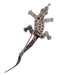 Back of Vintage Red Garnet Lizard Brooch Pin with Czech Bohemian Garnets - Antique Dark Finish Sterling Silver - ABR159