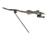 Open Clasp on Victorian Antique Lizard Brooch Pin with Czech Red Bohemian Garnets - Antiqued Dark Sterling Silver - ABR159
