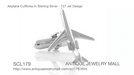 Airplane Cufflinks in Sterling Silver - 727 Jet Design