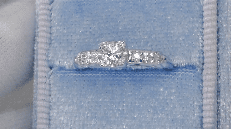 1/4 Carat 1930's Illusion Art Deco Platinum Diamond Engagement Ring - Item: R386PD - Image: 6