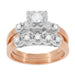 Lucky Clover Vintage 1950s Two-Tone Rose Gold & White Gold Diamond Wedding & Engagement Ring Set