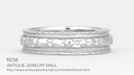 Art Deco Sculptural Floral Wedding Ring in White Gold - 5mm Wide