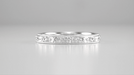 Antique Edwardian Pansy Flowers Sculptural Platinum Wedding Band - 3mm