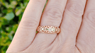 Filigree Edwardian Diamond Band Ring in 14 Karat Rose ( Pink ) Gold