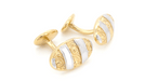 Antique Style Victorian Scrolls Cufflinks in Sterling Silver with Yellow Gold Two Tone Vermeil